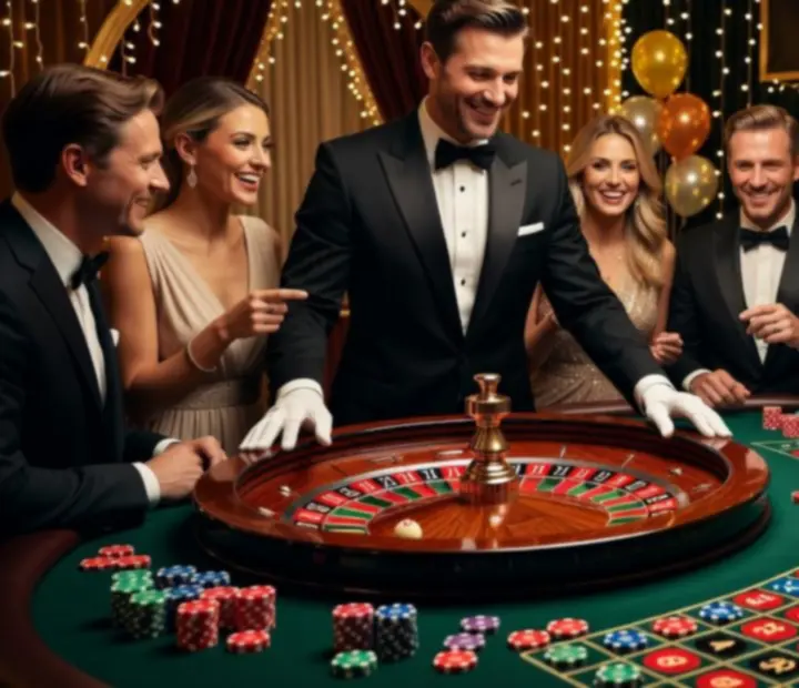 Stylowa ruletka eventowa w aranżacji Casino Royale Wonderstar s. r. o.